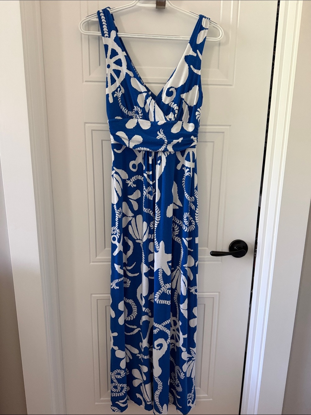 Lilly Pulitzer Blue and White Nautical Maxi Dress